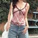 AD972 New Plaid Sexy Camisole For Women, Simple Outerwear, Base Layer, Strapless, Beautiful Back, V-Neck, Sleeveless Top_ecoleips.com