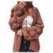 Aria Basics Aria Basics 2023 European American Cardigan Sweater, New Cross-border Knitwear Autumn And Winter, Long Cute Pom-pom Loose Thick Coat_ecoleips.com
