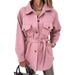 Elegant Long Sleeve Wool Blend Coat For Women - Notch Lapel, Button Front & Belted Waist - Pure Color Office & Casual Outerwear (S-3XL, 7 Colors)_ecoleips.com