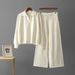 Women's Chunky Knit Sweater Set Autumn Winter Loose Fit Polo Collar Sweater And Wide Leg Pants Two Piece Set Comfortable Angora Blend_ecoleips.com