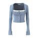 Women’s Knitwear 3-Piece Set – Chic Cardigan + Camisole + Pleated Skirt, Autumn & Winter Layering Essentials (Blue, Beige, Gray)_ecoleips.com