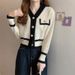 Core-spun Yarn/French Retro Style Cardigan Jacket For Women, Knitted Sweater Cardigan, Autumn Wear, 2026 New Popular_ecoleips.com