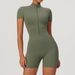 Women's Clothing Summer Zipper Short Sleeved Yoga Jumpsuit For Women Dance Fitness Tight Sports Jumpsuit_ecoleips.com