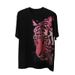 ng2510292 Original New Design Printed Rhinestone Embellished Heavy-duty Tiger Head Short-sleeve T-shirt, Spring-summer Design,_ecoleips.com