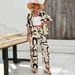 Women's Bohemian Resort Style Printed Shirt And Pants Set Casual Spring Summer Fashion_ecoleips.com