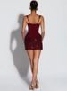 Mozision Sparkle Ruched Sexy Mini Dress Women Elegant Glitter Square Collar Sleeveless Backless High Waist Club Party Dresses_ecoleips.com