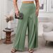 Women's Solid Color Wide-Leg Pants – Loose Fit High Waist Comfortable Trousers With Trendy Design_ecoleips.com