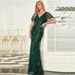 Women's Clothing Evening Dress Plus Size Embroidered Sequined Ball Gown For Women With Lotus Leaf Sleeves And Fishtail Long Skirt_ecoleips.com