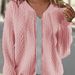 Women's Clothing Elegant Jacquard Blouse For Women - Long Sleeve Casual Top With Zip Front (S-XXL)_ecoleips.com