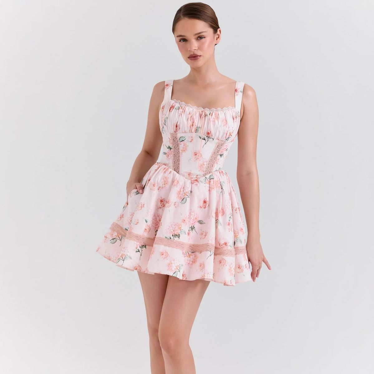 Cross-border Plus-size Women's Clothing, European And American Style, 2026 Guangzhou Foreign Trade Floral Dress, Unique_ecoleips.com