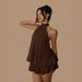 Neck Chiffon Short Skirt Sexy Coffee Break Sanya Vacation Dress Dress Vacation Style Dress_ecoleips.com