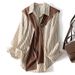 Men’s Clothing Shawl Design Niche Striped Shirt Women's Two Piece Tops Slimming And Age Reducing Shirt Fashionable Autumn_ecoleips.com