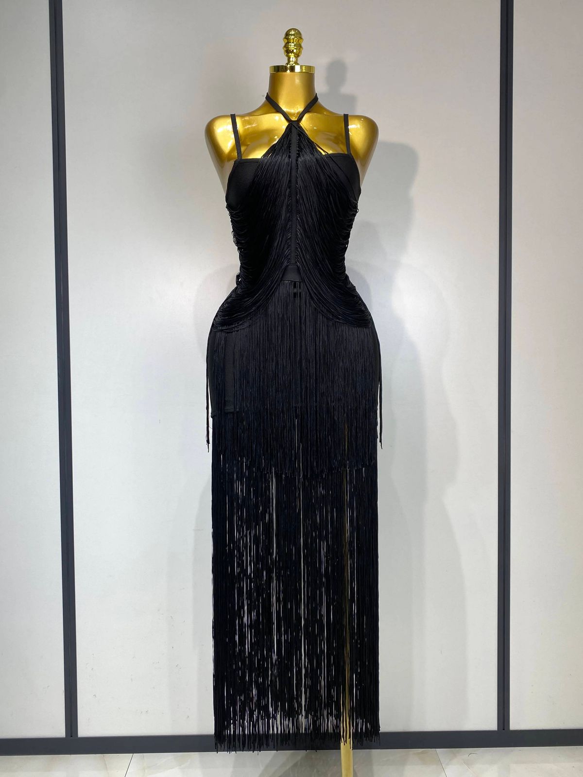 Women Sexy Backless Tassel Green Ankle Bodycon Bandage Dress Celebrity Elegant Evening Club Luxury Birthday Party Outfit OZ8S_ecoleips.com