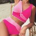 Women's Clothing Solid Color Swimsuit Sexy Back Cross Swimsuit High Waist Bikini_ecoleips.com