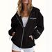 Women's Printed Cardigan Jacket Long Sleeve Boyfriend Style Loose Casual Hooded Zipper Print_ecoleips.com