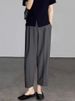 Botvotee Office Elegant Black Gray Ankle Length Suits Pants For Women High Waist Harem Pants Fashion Trousers With Pockets_ecoleips.com