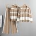 Wide Leg Pants Sports Striped Suits For Women Fashion Loose Casual European Goods Three Piece Suits_ecoleips.com