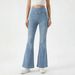 Cross-waist Knitted Flared Jeans Women, High-waisted, Slimming, Stretchy, Fitted, With A Nice Drape, Fashionable Long_ecoleips.com