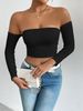 Women's Clothing Camisole Sexy Cropped Top Strapless Design Waist Cinching Short Sleeved For Formal & Casual For Women_ecoleips.com