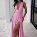 Women's Clothing New Fashion High End Temperament Halter Neck Sexy Slit Lace Up Solid Color Dress For Women_ecoleips.com