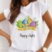 Women’s Clothing Easter T Shirt For Women, Easter Short Sleeved Tops, Rabbit Print Tops, Plus Size Women_ecoleips.com