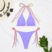 Women's Sexy Halter Bikini Set Two Piece Swimsuit European American Style Wire-Free Polyester Nylon Water Sports Swimwear_ecoleips.com