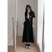 New Black Short-sleeved Plus-size High-end Slimming Dress, Summer Pajamas For Women, Over-the-knee Long Skirt, Trendy_ecoleips.com