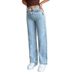 Women's plus Size Straight Leg Jeans Trendy Wide Leg Floor Length Loose Trousers New Style Casual Denim_ecoleips.com