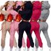 Women's Velvet Hooded Sweatshirt Casual Two-Piece Suit European American Style Autumn Winter Plus Size Clothing_ecoleips.com