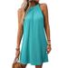 New Women Summer Dresses Fashion Simple Casual Street Halter Vest Dress Sleeveless Off Shoulder Solid Loose Short Dress Sundress_ecoleips.com