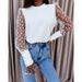 Women's Clothing Lace Sleeve Pullover Casual Half High Neck Lace Shirt/Chiffon Shirt_ecoleips.com