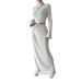 Voya Women's Simple Leisure Fashion Set 2026 Spring/Summer New Versatile Commuter Knitted Two Piece Set_ecoleips.com