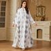 4240 Women's Muslim Abaya Fashion Digital Print Long Arabic Dress_ecoleips.com