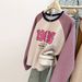American-style Real-shot Raglan Sleeve Knitted Sweatshirt For Women, Spring And Autumn Wear, Korean Version, Loose Fit,_ecoleips.com
