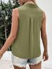 K New Women's Solid Color V-neck Loose Sleeveless Twist Button Vest Shirt For Women_ecoleips.com