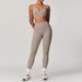 Women's Clothing Sanded Tights Beautiful Back Yoga Suit Elastic High Waist Fitness Clothes Female Running Fitness Sports Suit_ecoleips.com