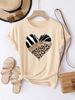 Women's Casual Short Sleeve With Leopard Print Zebra Stripe Heart Design Glitter Accent Casual Top Harajuku Short Sleeve Casual_ecoleips.com