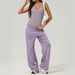 Cross Border Loose Wide Leg Pants Yoga Suit Jumpsuit Female Dance Training Sports Bottom Tight Jumpsuit Suit_ecoleips.com
