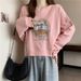 European And American Style Real-shot Foreign Trade American-style Fleece-lined Thickened Sweatshirt For Women,_ecoleips.com