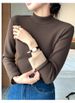 K Slim-fit Half-turtleneck Sweater As A Base Layer; Plus-fleece Warm Top With A Small Collar For Women; Long Sleeves_ecoleips.com