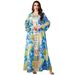 Women's Clothing Middle East Dubai Women's Robe Long Skirt Fashion Printing Splicing Loose Sequin Dress_ecoleips.com