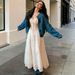 Women's French White Midi Dress – New Korean Style Elegant Flowy Gown For Spring Fall_ecoleips.com