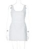 Hugcitar 2025 White Furry Slips Backless Zip Up Sexy Slim Mini Dress Fall Winter Women Fashion Clothes Birthday Party Festival_ecoleips.com