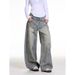 Women's Clothing Retro Star Patterned Jeans Slimming Loose Fit Wide Leg Pants Versatile Hot Girl Style_ecoleips.com