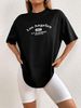 Women's Clothing Women's Casual Black T-Shirt Round Neck Short Sleeve Letter Print Simple Sports Top Style Loose Fit_ecoleips.com