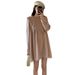 Autumn New Korean Fashion Doll Collar Sweet Loose Maternity Dress_ecoleips.com