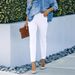 Women's Clothing White Skinny Jeans For Women Casual Solid Color Denim Jeans Regular Fit Spring/Autumn Summer Polyester_ecoleips.com