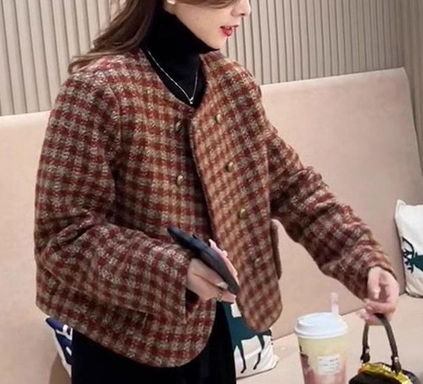Aria Basics Short Coat With Small Fragrance Style Women, Autumn And Winter New Fashionable Casual Versatile Internet Celebrity_ecoleips.com