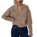 Diyun European And American Casual Simple Long Sleeve Inner Sweater Knitted Women's Clothing 2025 Autumn_ecoleips.com