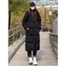 "Extra-Long Winter Coat For Women – Detachable Hood Knee-Length Puffer Jacket (Black, S-XXL)"_ecoleips.com